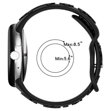 Silikoniranneke Google Pixel Watch 2:lle Musta