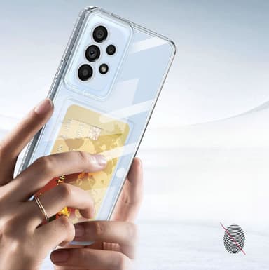 Läpinäkyvä matkapuhelinkotelo korttitelineellä Samsung Galaxy S23
