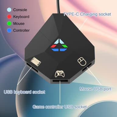 Nintendo Switchin, PS4:n, Xbox One/360:n ja PS3:n kanssa yhteensopiva hiiri/näppäimistösovitin