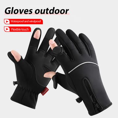 Outdoor Anti-Slip Plus samettilämpöä ja kylmää suojaavat kosketusnäytön käsineet L