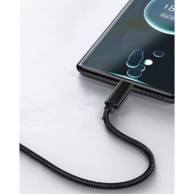 USB-A 2.0 - USB C -kaapeli 3A pikalatauksella Musta 1 m