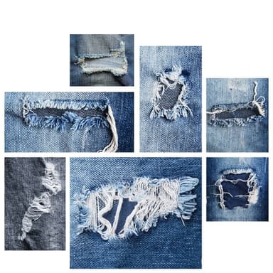 Pyöreät Denim-korjauspaikat, 5 kpl