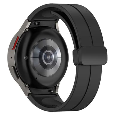 Silikoniranneke 20 mm Samsung Galaxy Watch 5/4 -kellolle Musta