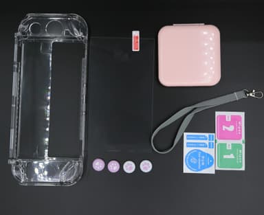 Kytkin OLED-kotelo lisävarusteineen pinkki/sininen 8 osaa