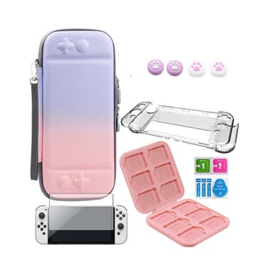 Kytkin OLED-kotelo lisävarusteineen pinkki/sininen 8 osaa