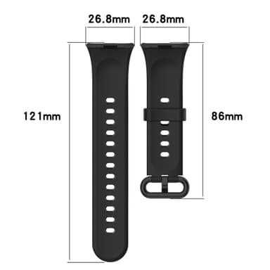 Silikonihihna Redmi Watch 4:lle, Xiaomi Band 8 Prolle Musta