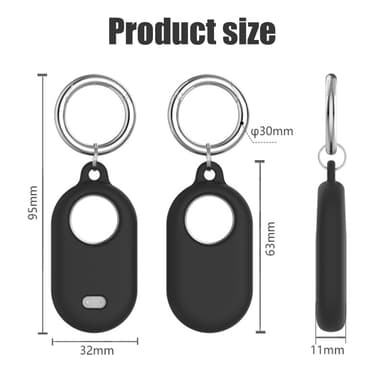Samsung Galaxy Smart Tag 2 koteloteline avaimenperä silikonilla Musta