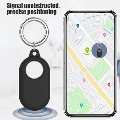 Samsung Galaxy Smart Tag 2 koteloteline avaimenperä silikonilla Musta