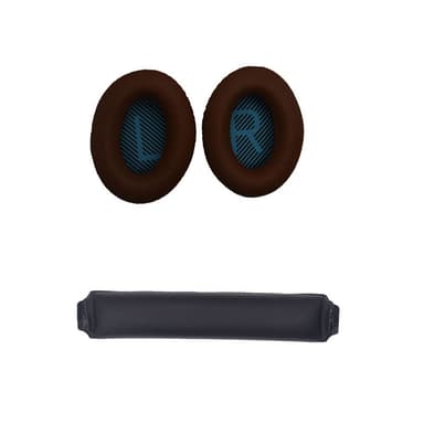 Vaihtokuulokkeet ja sanka Bose QC15 QC25 QC35 kuulokkeille Kahvi+sininen