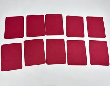 Itsekiinnittyvät laastarit vaatteiden korjaukseen, 10 kpl Tummanpunainen