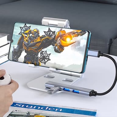 USB-C-USB 3.0 -keskitin 4 portilla Hopeanharmaa
