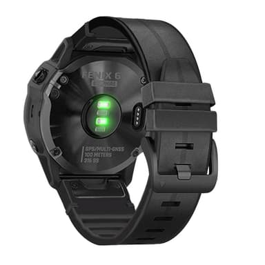 TPU-kellohihna Garmin Fenix 7X/6X/5X 26mm:lle Musta