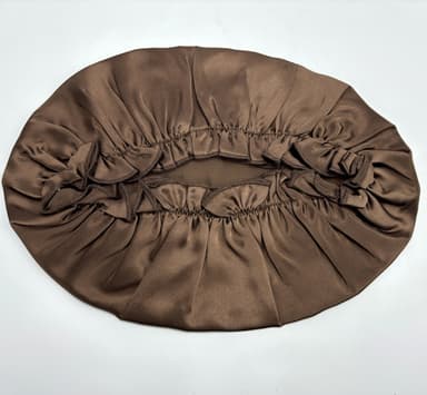 100 % Mulberry Silk Sleep Cap naisille, Pehmeä päähuivi nukkumiseen kahvia M