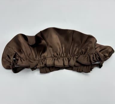 100 % Mulberry Silk Sleep Cap naisille, Pehmeä päähuivi nukkumiseen kahvia M