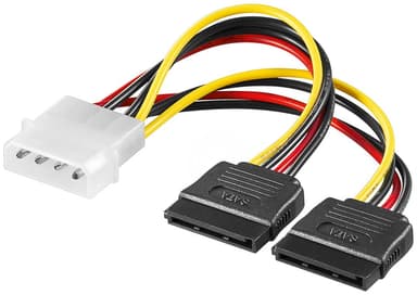 PC Y virtakaapeli/sovitin  5,25 tuuman uros - 2x SATA