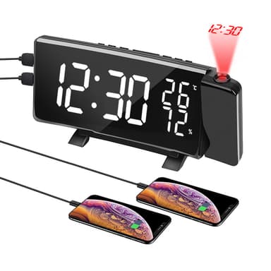 Monitoiminen LED-projektioherätyskello
