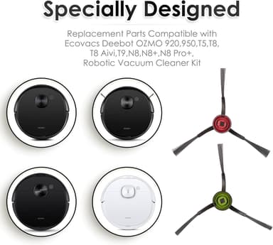 Sivuharja Ecovacs Deebot OZMO 920, 950, T5, T8 AIVI Max Musta