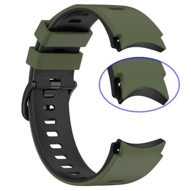 Kaksisävyinen silikonikorvaushihna Samsung Galaxy Watch 4/5/6/6 Classicille Ruohon väri