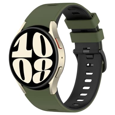 Kaksisävyinen silikonikorvaushihna Samsung Galaxy Watch 4/5/6/6 Classicille Ruohon väri