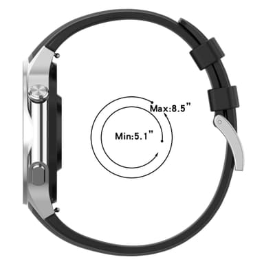 Silikonirannekoru Oppo Watch X:lle ja Oneplus Watch 2:lle Musta