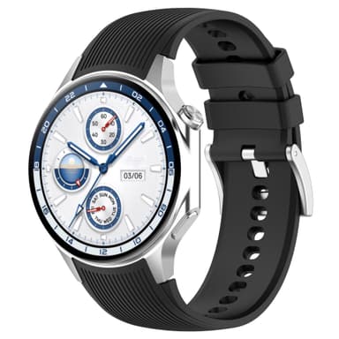 Silikonirannekoru Oppo Watch X:lle ja Oneplus Watch 2:lle Musta