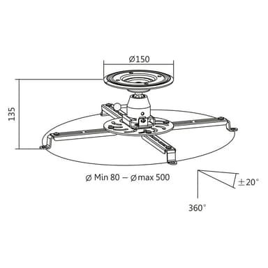LogiLink Projektorfäste Universal 135mm