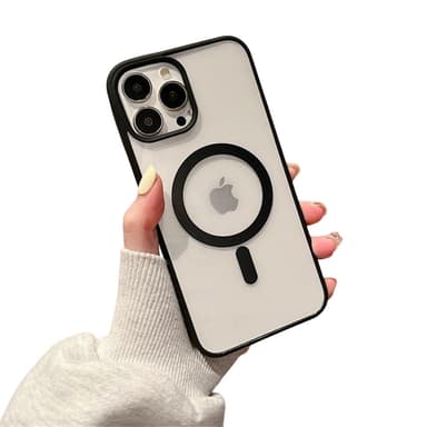TPU värikäs lasinen magneettinen puhelinkuori kulutusta kestävä iskunkestävä iPhonelle Musta  iPhone 15 Pro Max