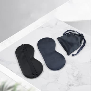 Nukkumisnaamio Mulberry silkki säilytyspussilla Musta