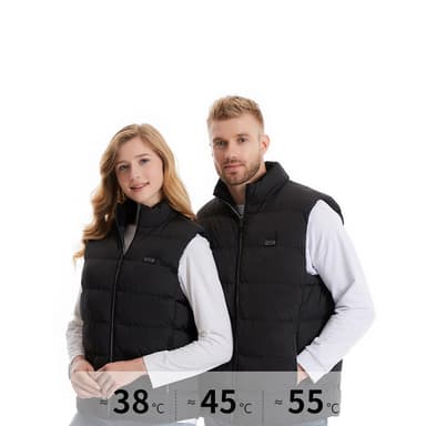 Musta lämmitetty liivi, 11 lämmitysaluetta L
