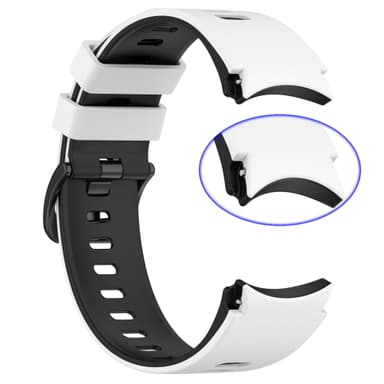 Kaksisävyinen silikonikorvaushihna Samsung Galaxy Watch 4/5/6/6 Classicille Valkoinen