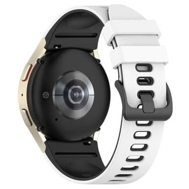 Kaksisävyinen silikonikorvaushihna Samsung Galaxy Watch 4/5/6/6 Classicille Valkoinen