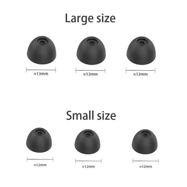 Korvatyynyt Samsung Galaxy Buds 2 in-ear kuulokkeille 3,8 mm 3 paria Musta