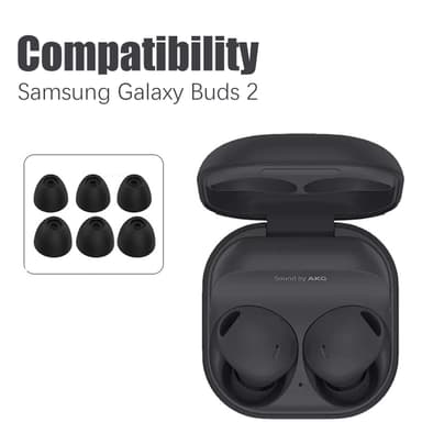 Korvatyynyt Samsung Galaxy Buds 2 in-ear kuulokkeille 3,8 mm 3 paria Musta