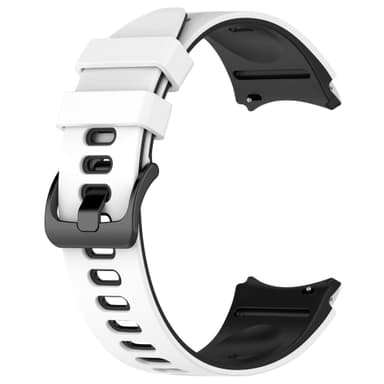 Kaksisävyinen silikonikorvaushihna Samsung Galaxy Watch 4/5/6/6 Classicille Valkoinen