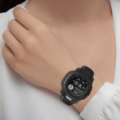 Virallinen silikoniranneke Garmin Instinct 2X -rannekkeeseen Musta