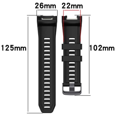 Virallinen silikoniranneke Garmin Instinct 2X -rannekkeeseen Musta