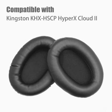 Korvatyynyt Kingston KHX-HSCP HyperX Cloud II -kuulokkeille musta Proteiininahkaiset korvatyynyt