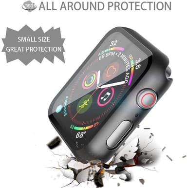 Näytönsuoja Apple Watch 4/5 (44 mm) karkaistu lasi, musta