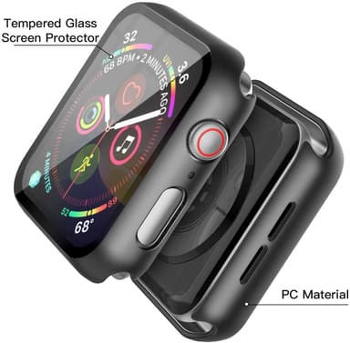 Näytönsuoja Apple Watch 4/5 (44 mm) karkaistu lasi, musta
