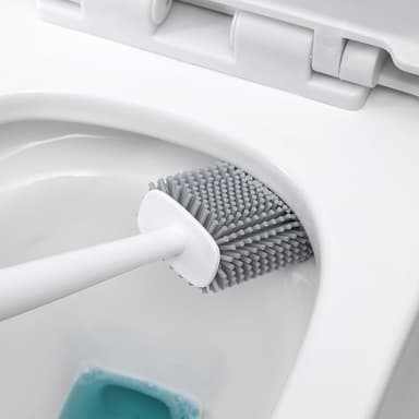 WC-harja säilytyskoukulla Valkoinen