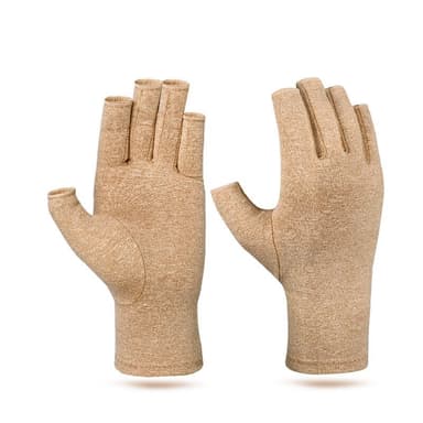 Paineenalennuskäsineet puolisormella, 1 pari Beige