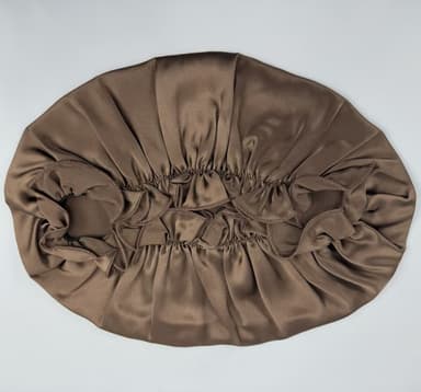100 % Mulberry Silk Sleep Cap naisille, Pehmeä päähuivi nukkumiseen kahvia L