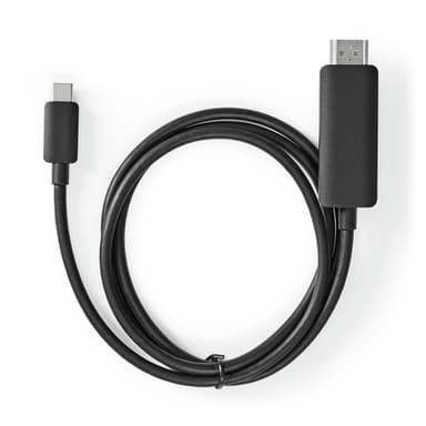 Nedis USB-C™ Sovitin | USB 3.2 Gen 1 | USB-C™ Uros | HDMI™ liitin | 4K@60Hz | 2.00 m | Pyöreä | Niklattu | PVC | Musta | Laatikko