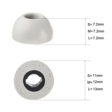 Vaihtokorvakorvakkeet muistivaahdolla Samsung Galaxy Buds Prolle Harmaa