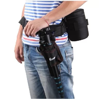 Monitoiminen vyötärövyö DSLR-kameralle Musta