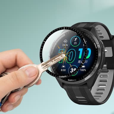 Kaareva 3D-komposiittipehmeä näytönsuoja Garmin Forerunner 965:lle Läpinäkyvä