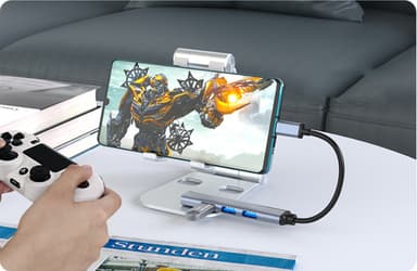 USB-C-keskitin, jossa 4 USB-porttia 5 Gbps Alumiini