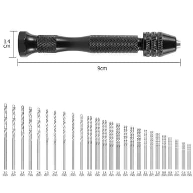 49 PC 0,5-3,0 mm nopea teräs miniporanteräsarja Musta