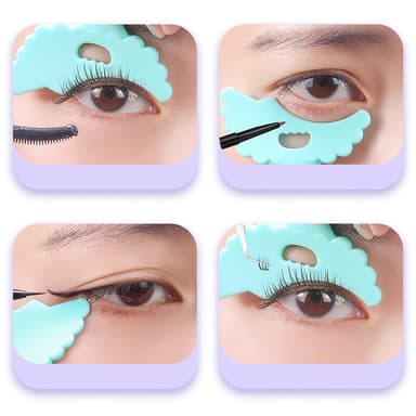 Silikoniripsiharjat ripsivärit 4 kpl, 1 eyeliner stensiili