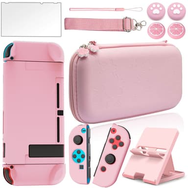 Kotelo ja tarvikkeet Nintendo Switch vaaleanpunainen 10 osaa
